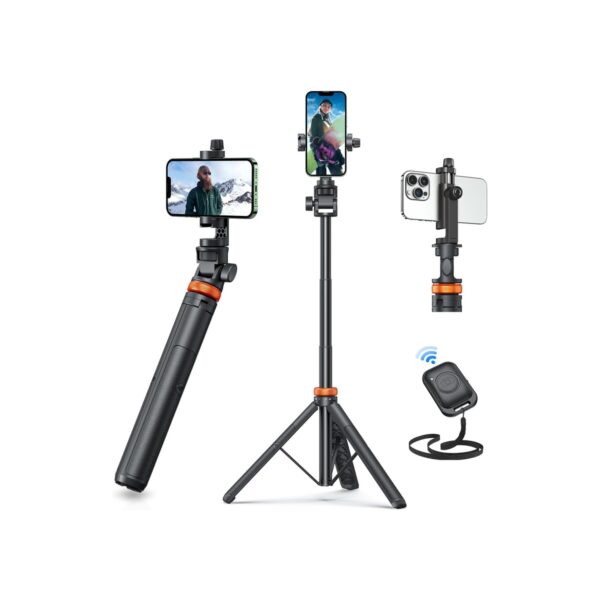 EUCOS 62" Phone Tripod, Tripod for iPhone & Selfie Stick with Remote