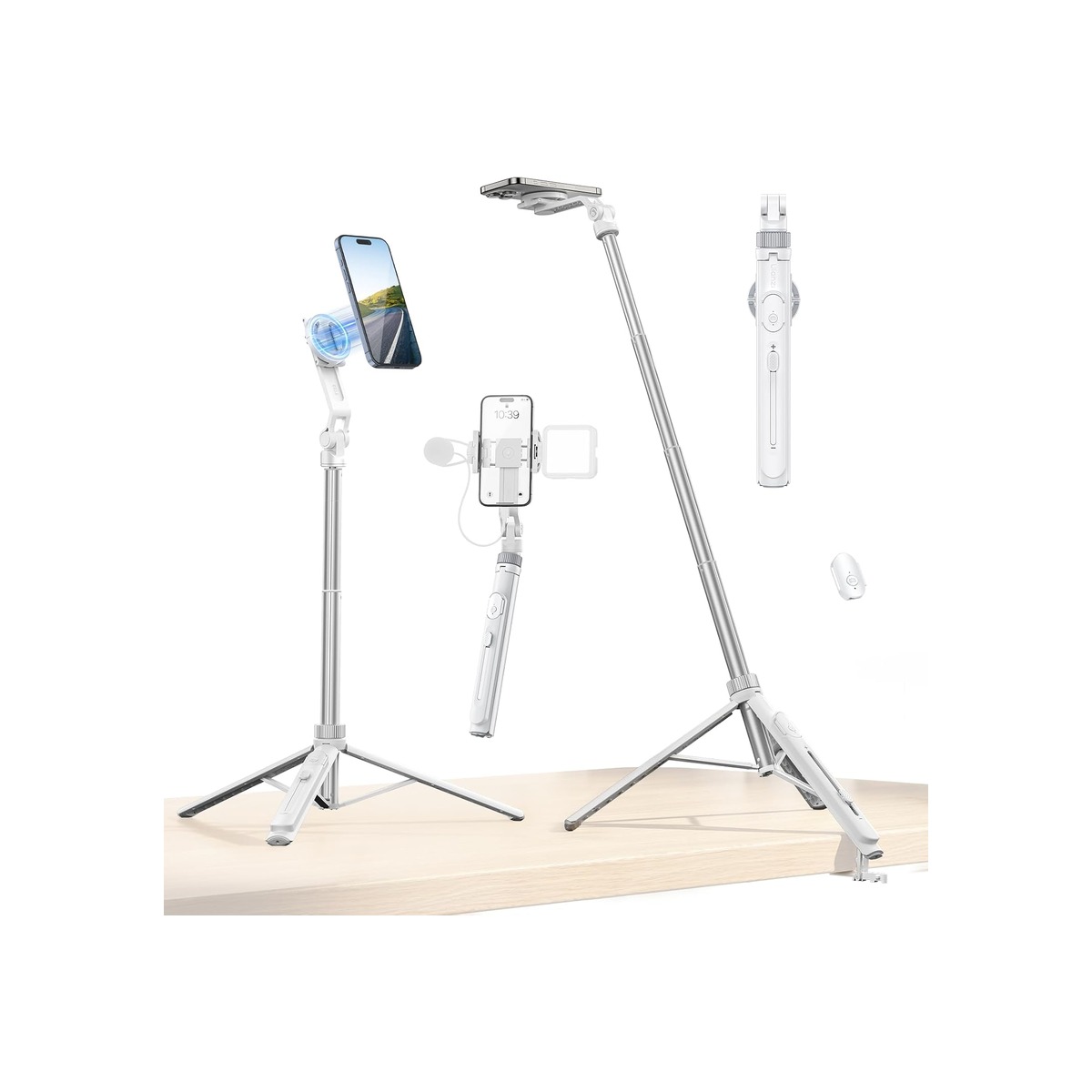 ULANZI TT88 Magnetic Tripod for iPhone 17, 57" Extendable Selfie Stick w Remote-1 ULANZI TT88 Magnetic Tripod for iPhone 17, 57" Extendable Selfie Stick w Remote - Image 1
