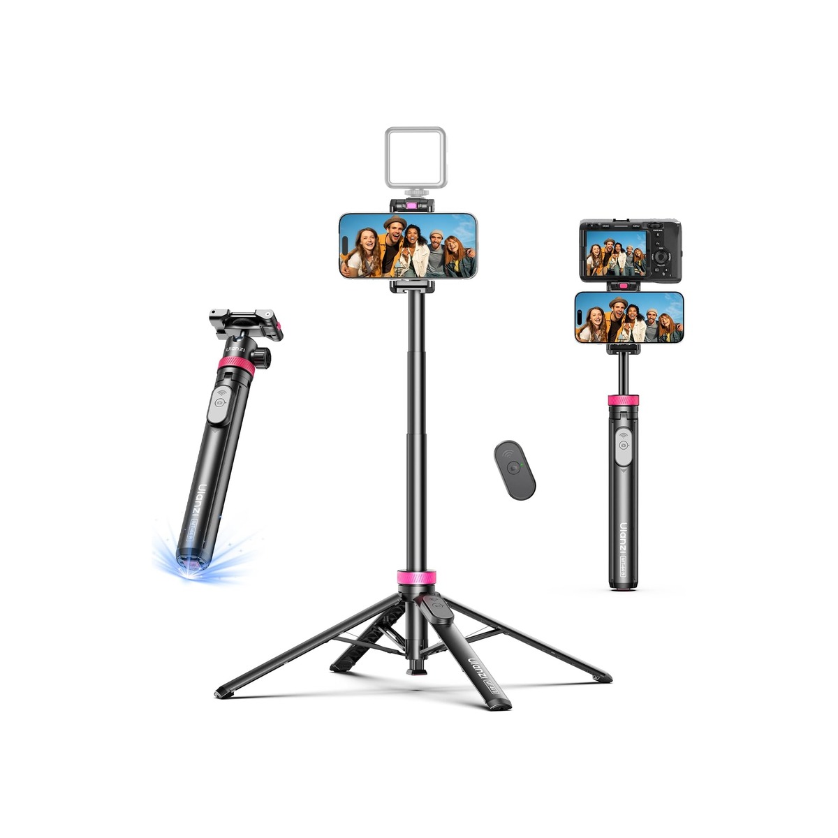 ULANZI 0.01s Auto Pop Open Phone Tripod with Remote-1 ULANZI 0.01s Auto Pop Open Phone Tripod with Remote - Image 1