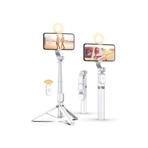 Selfie Stick Tripod with Wireless Remote, 46'' Cellphone Selfie Stick Tripod