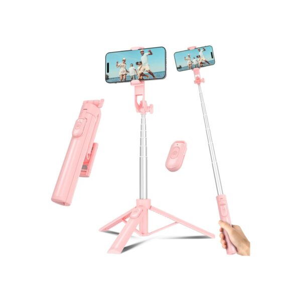 Selfie Stick Travel Tripod for Cell Phone with Remote Control and (B0DLNZSFTS)