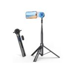OMOTON 68" Magnetic Phone Tripod with Remote, Selfie Stick for iPhone Black