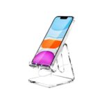 Crpich Acrylic Cell Phone Stand, Portable Clear Phone Stand for Desk