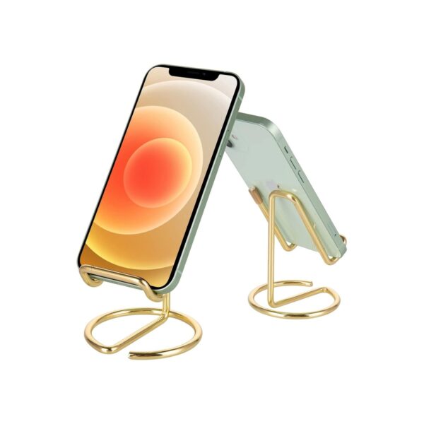 ROPOSY Cell Phone Stand for Desk, Cute Metal Gold Cell Phone Stand Holder Desk