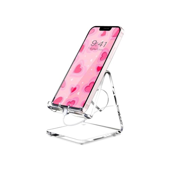 Crpich Acrylic Cell Phone Stand, Portable Phone Holder