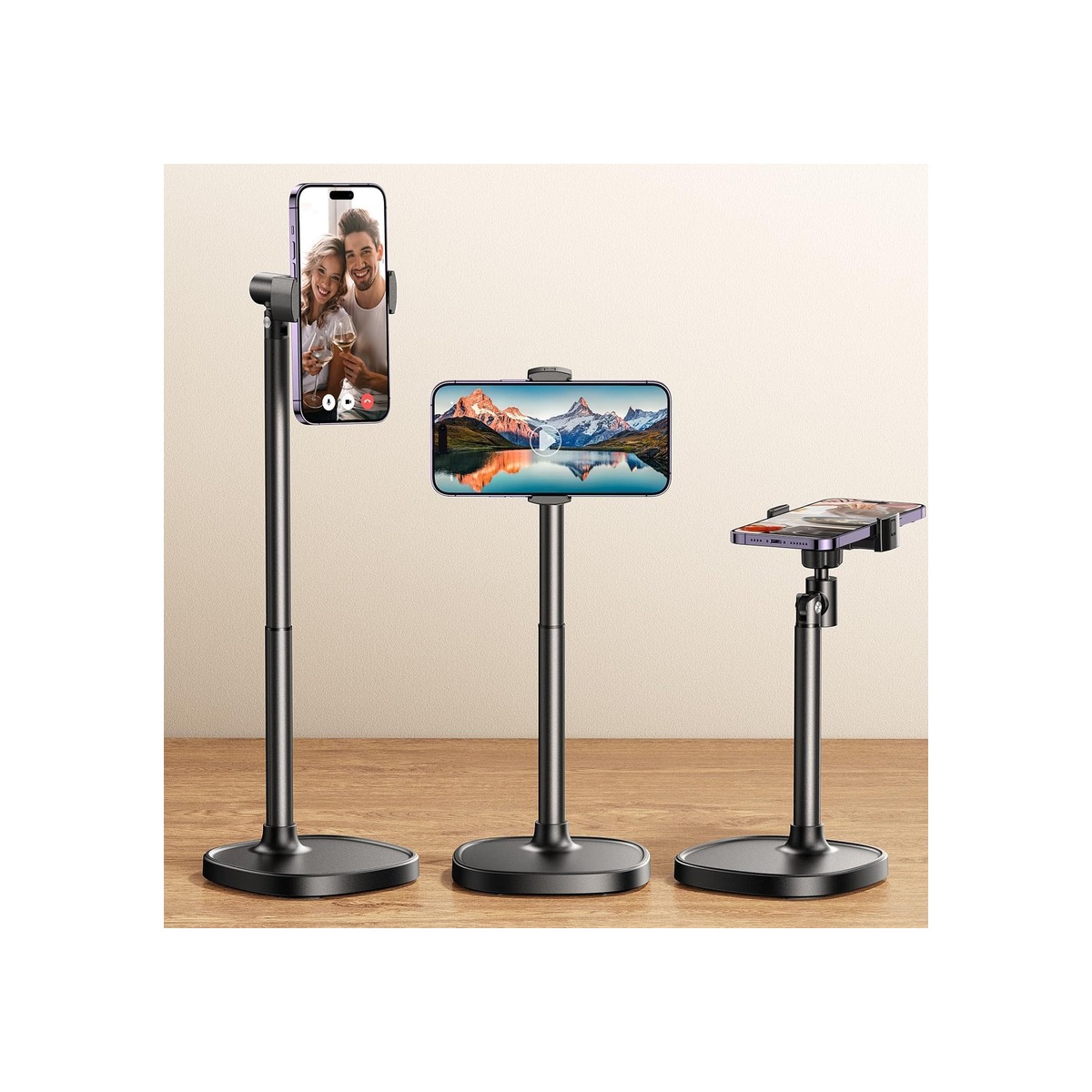 DIMONCOAT Phone Stand for Desk, Angle Height Adjustable Phone Holder for Desk-1 DIMONCOAT Phone Stand for Desk, Angle Height Adjustable Phone Holder for Desk - Image 1