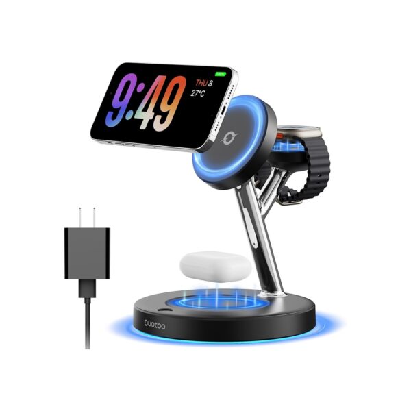 【Adjustable Blue Ambient Light】 Wireless Charger 3 in 1 for iPhone