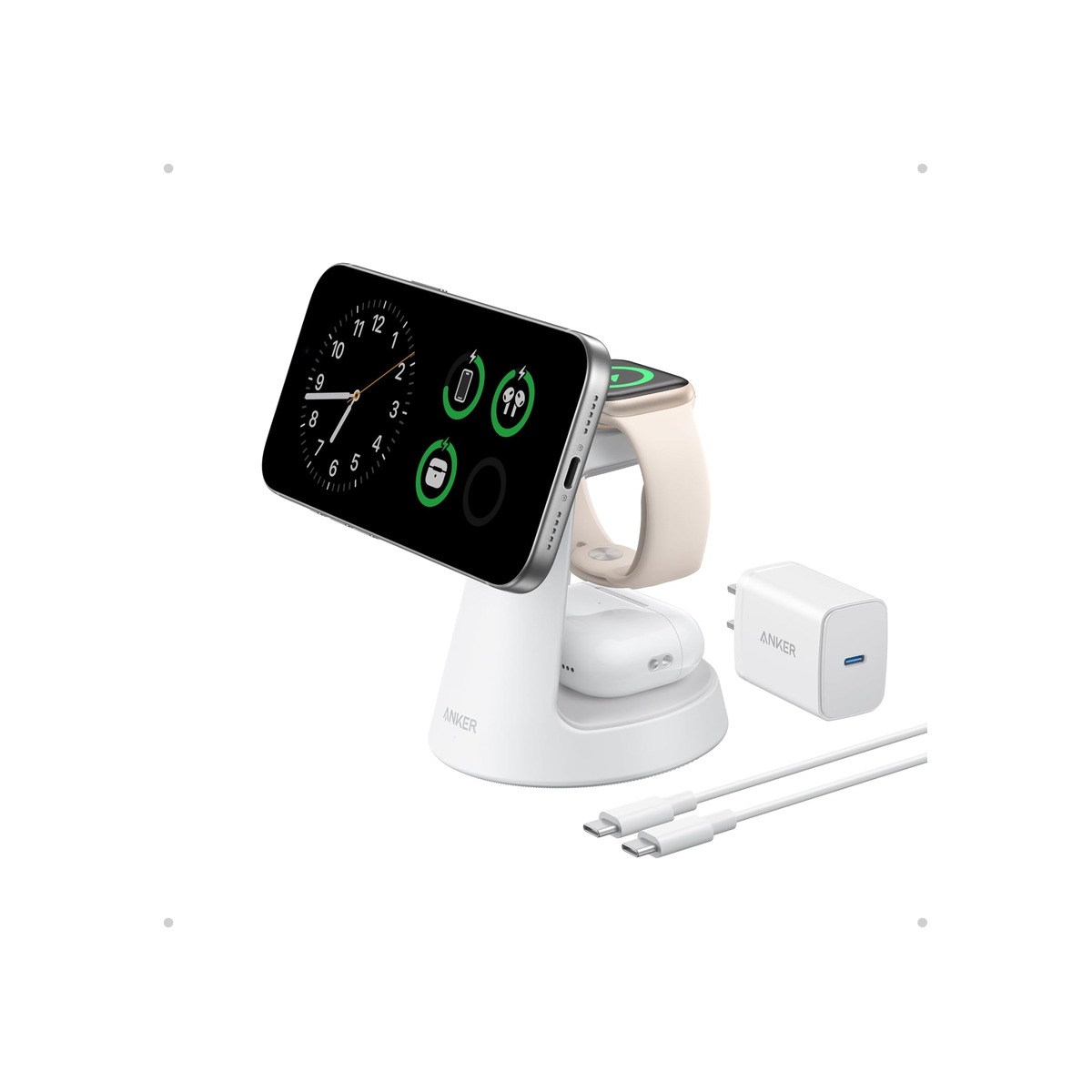 Anker MagSafe Charger Compatible, MagGo 3-in-1 Qi2 15W Charging (B0DDQ84Q3S)-1 Anker MagSafe Charger Compatible, MagGo 3-in-1 Qi2 15W Charging (B0DDQ84Q3S) - Image 1