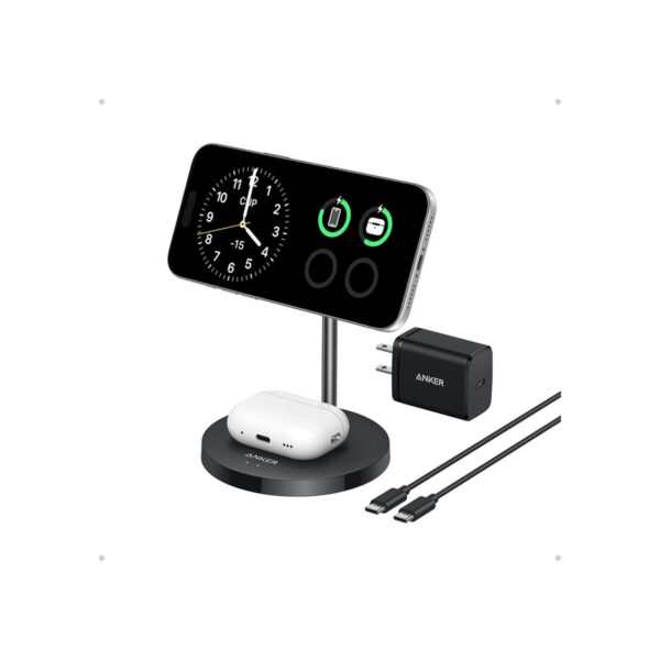 Anker MagGo 2-in-1 MagSafe Compatible Qi2 15W Wireless Charging (B0D2NSPC39)
