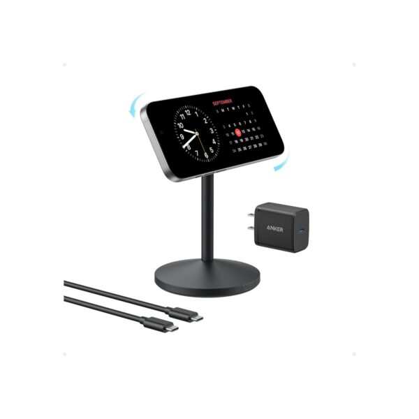 Anker MagSafe Charger, MagGo Qi2 15W 360-Degree Wireless Charger Stand