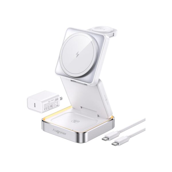 【2026 Upgraded】Wireless Charger 3 in 1, Foldable Wireless Charging Station with