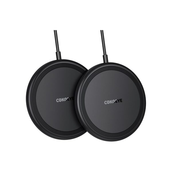COKOEYE Wireless Charger, 15W Max Fast Wireless Charging Pad 2-Pack Compatible