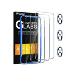 Wiaocit 3 Pack Tempered Glass Screen Protector for iPhone 16 with 3 Pack Camera