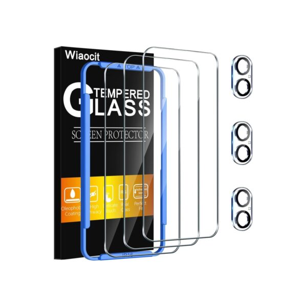 Wiaocit 3 Pack Tempered Glass Screen Protector for iPhone 16 with 3 Pack Camera