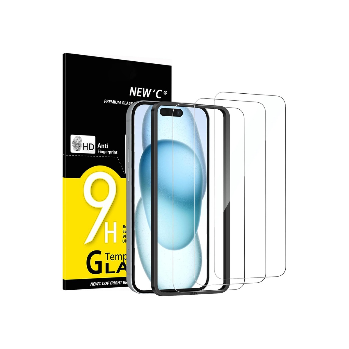 NEW'C 3 Pack Designed for iPhone 16, iPhone 15 Screen Protector (6.1 inches)-1 NEW'C 3 Pack Designed for iPhone 16, iPhone 15 Screen Protector (6.1 inches) - Image 1