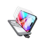 TAURI 4 in 1 for iPhone 16 Screen Protector, 3 Pack Tempered Glass Film + 1 Dust