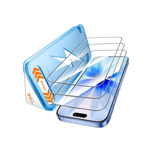 Mkeke for iPhone 17 Screen Protector 3 Pack, [9H+ Hardness] [Military-Grade Drop