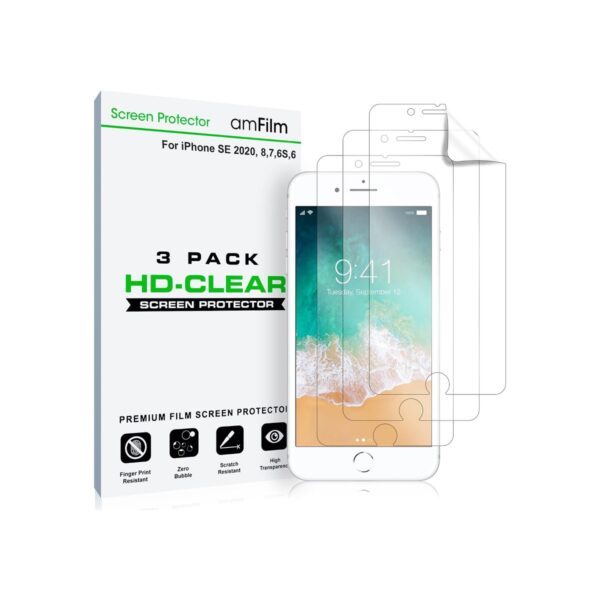 amFilm Screen Protector for Apple iPhone SE 2/ SE 3, iPhone 8,7, 6S and 6
