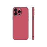 Solid Color Skin Wrap Compatible with iPhone 15 Pro (Dark Pink)