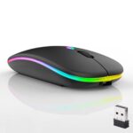 Guiheng Wireless Bluetooth Mouse,LED Dual Mode Rechargeable Silent Slim Laptop - Image 2