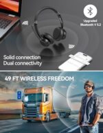 TECKNET Wireless Headset, Bluetooth Headset with Noise Cancelling Microphone - Image 2