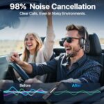 Trucker Bluetooth Headset with Mic, Wireless Headset for Work with Mute Button - Image 2