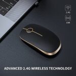 VssoPlor Wireless Mouse, 2.4G Slim Computer Laptop Mouse, Black and Gold - Image 2