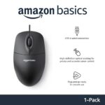 Amazon Basics 3-Button USB Wired Mouse with Responsive Tracking, Plug & Play - Image 2