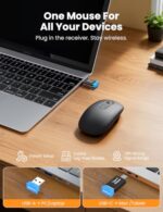 SABLUTE Wireless Mouse for Laptop, Quiet, Compact & Portable, USB-C Adapter - Image 2