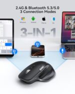 TECKNET Wireless Mouse, Bluetooth Mouse (BT5.3/5.0 & 2.4G) Rechargeable - Image 2
