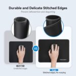 TECKNET Mouse Pad with Durable Anti-fray Stitching, Black Small Mousepad - Image 2
