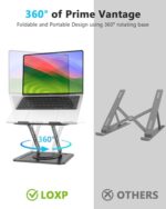 LOXP Adjustable Laptop Stand, Computer Stand with 360 Rotating Base - Image 2