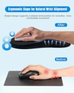 Ergonomic Mouse Pad with Sloped Memory Foam Wrist Rest (Black) - Image 2