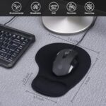 JIKIOU Ergonomic Mouse Pad with Gel Wrist Rest 2 Pack, Portable Small Black - Image 2