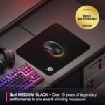 SteelSeries QcK Medium Gaming Mousepad — Black — Non-Slip Silicone Rubber Base — - Image 2