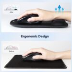 TECKNET Ergonomic Mouse Pad with Wrist Support Black - Image 2