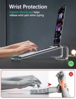 JCZT Clear Acrylic Laptop Stand for Desk, with Wrist Rest - Image 2