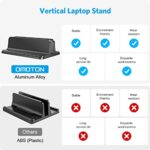 OMOTON Vertical Laptop Stand Holder, Desktop Aluminum Stand for MacBook with - Image 2
