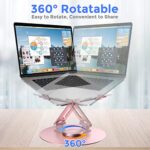 Swivel Laptop Stand for Desk, Adjustable Height Aluminum Computer Stand with 360 - Image 2