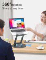 tounee Telescopic Laptop Stand for Desk with 360° Swivel Base, Sit to Stand - Image 2