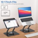 Laptop Stand for Desk Adjustable Computer Stand with 360 Rotating Base Ergonomic - Image 2