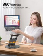 Nulaxy Telescopic 360 Rotating Laptop Stand for Desk Adjustable Height Swivel - Image 2