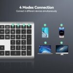 TECKNET Bluetooth Keyboard Rechargeable, 4-Device Free Switching (2.4G+BT) - Image 2