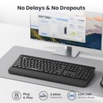 TECKNET 2.4GHz Wireless Ergonomic Keyboard with Full Size Wrist Rest - Image 2