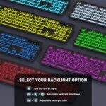 KOPJIPPOM Large Print Backlit Wireless Keyboard - Image 2