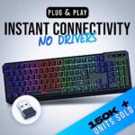 KLIM Chroma Wireless Keyboard – RGB Backlit Gaming, Rechargeable Battery - Image 2