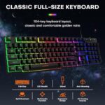 GEODMAER 104 Keys Gaming Keyboard, Full Size LED Backlit Wired Keyboard with - Image 2