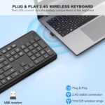 EDJO Wireless Keyboard, 2.4G Full-Sized Cordless USB Silent Computer Keyboard - Image 2