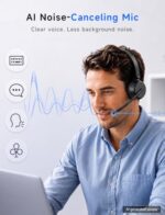 AOC Wireless Headset with Mic for Work, Bluetooth 5.4 Headphones with AI - Image 2