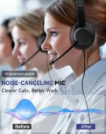 AOC USB Headset with Microphone for PC, Over-Ear Wired Headphones with Mic - Image 2